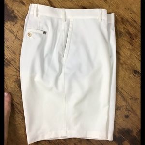 Peter Millar White Shackleford Performance Shorts
